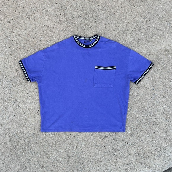 ASOS DESIGN Oversized Purple Pique T-shirt - Picture 1 of 2